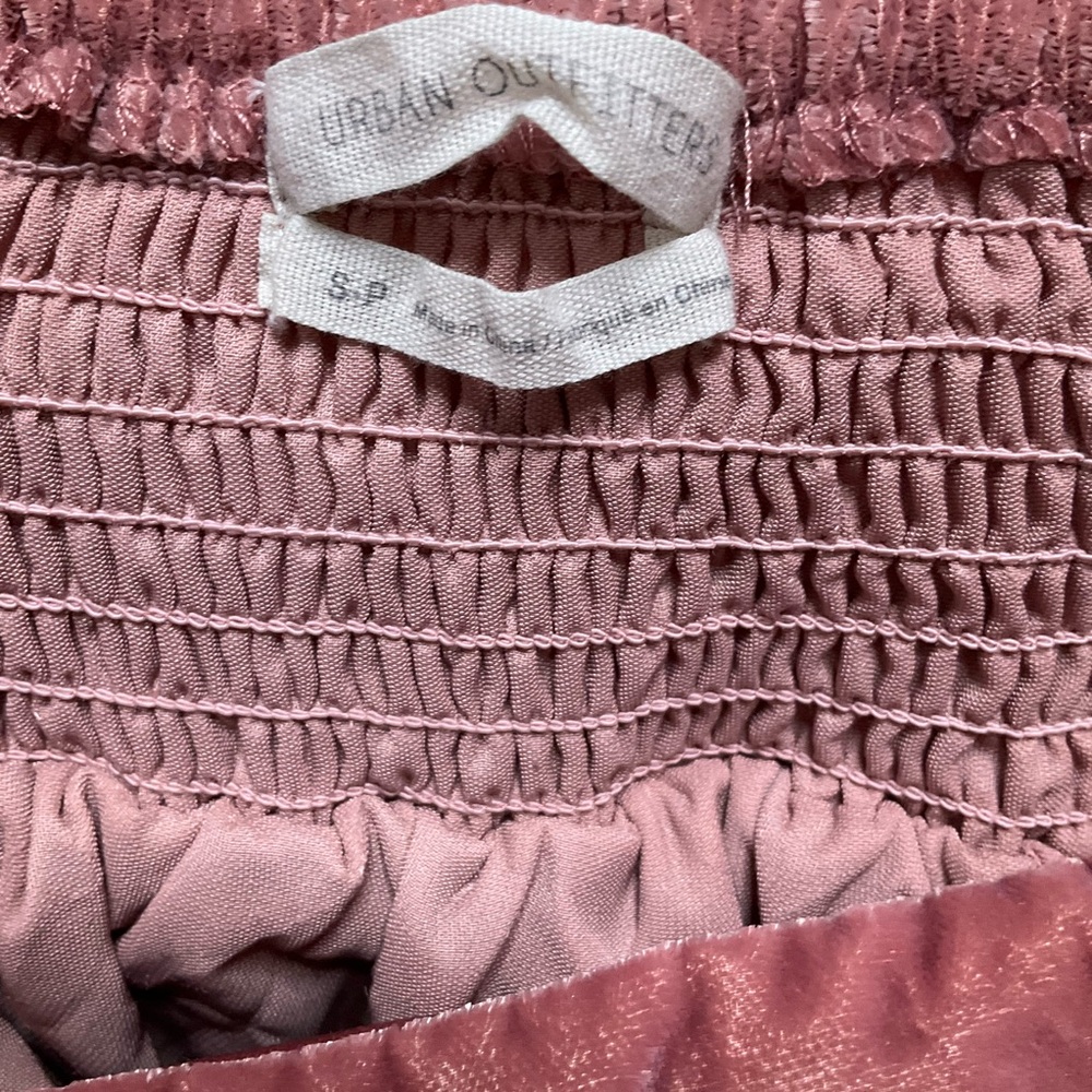 Urban Outfitters Pink Velvet Babydoll Peplum Tank Top Womens SZ S Dainty Fairy - Picture 6 of 7